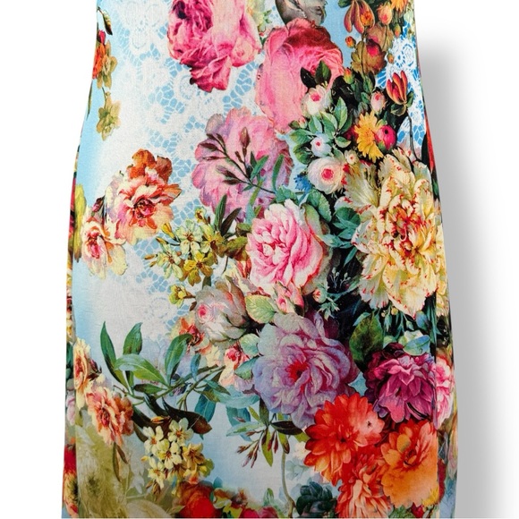 Beige by eci Floral Fitted Dress Women's Size 8 Stretchy Office Workwear Spring - Picture 4 of 13